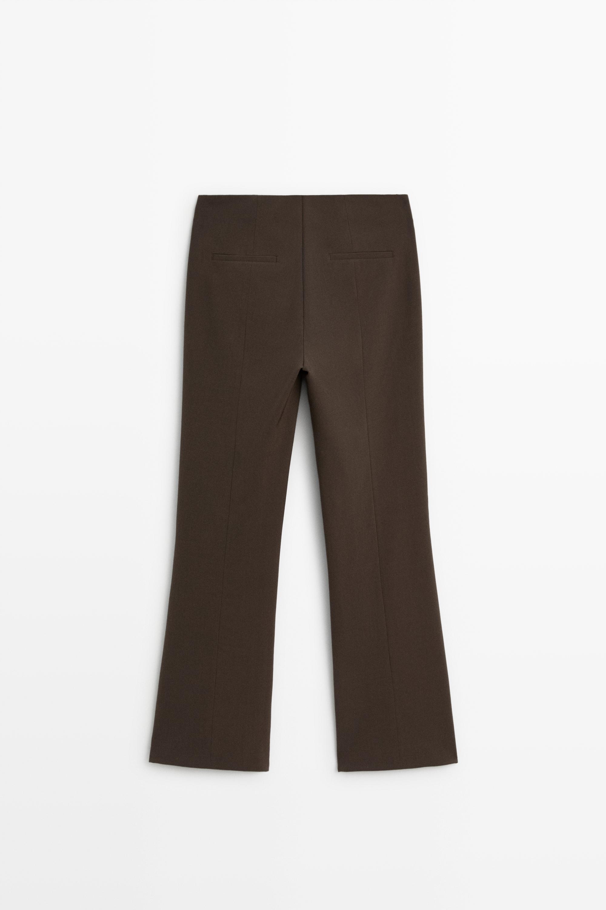Wool-blend kick flare pants